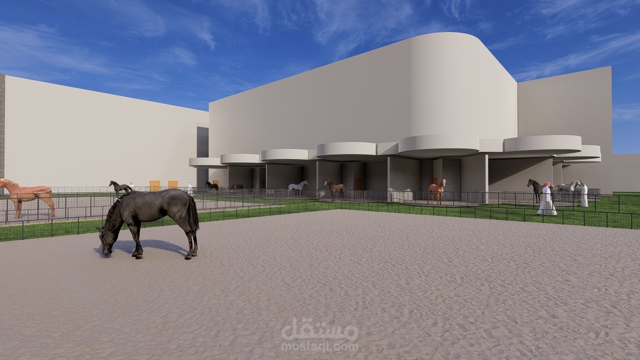 Design of a building for horse training and recovery