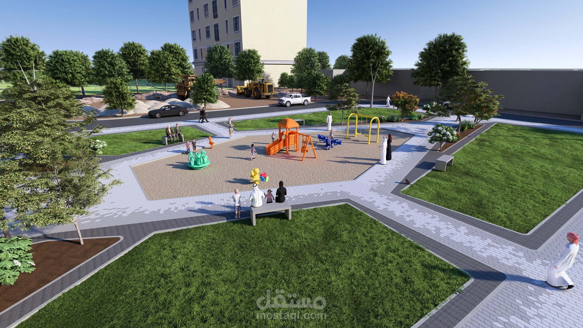 تصميم حديقة بالجبيل بالمملكة العربية السعودية