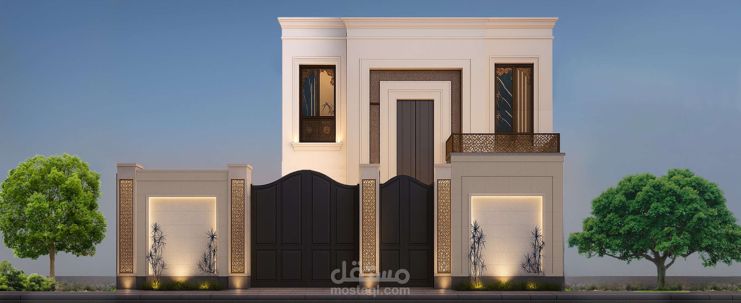 تصميم واجهة فيلا سكنية بالسعودية