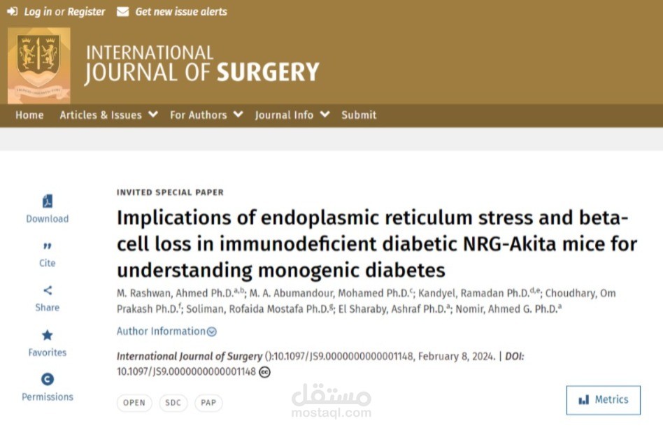 Implications of Endoplasmic Reticulum Stress and Beta-Cell Loss in Immunodeficient Diabetic NRG-Akita Mice for Understanding Monogenic Diabetes