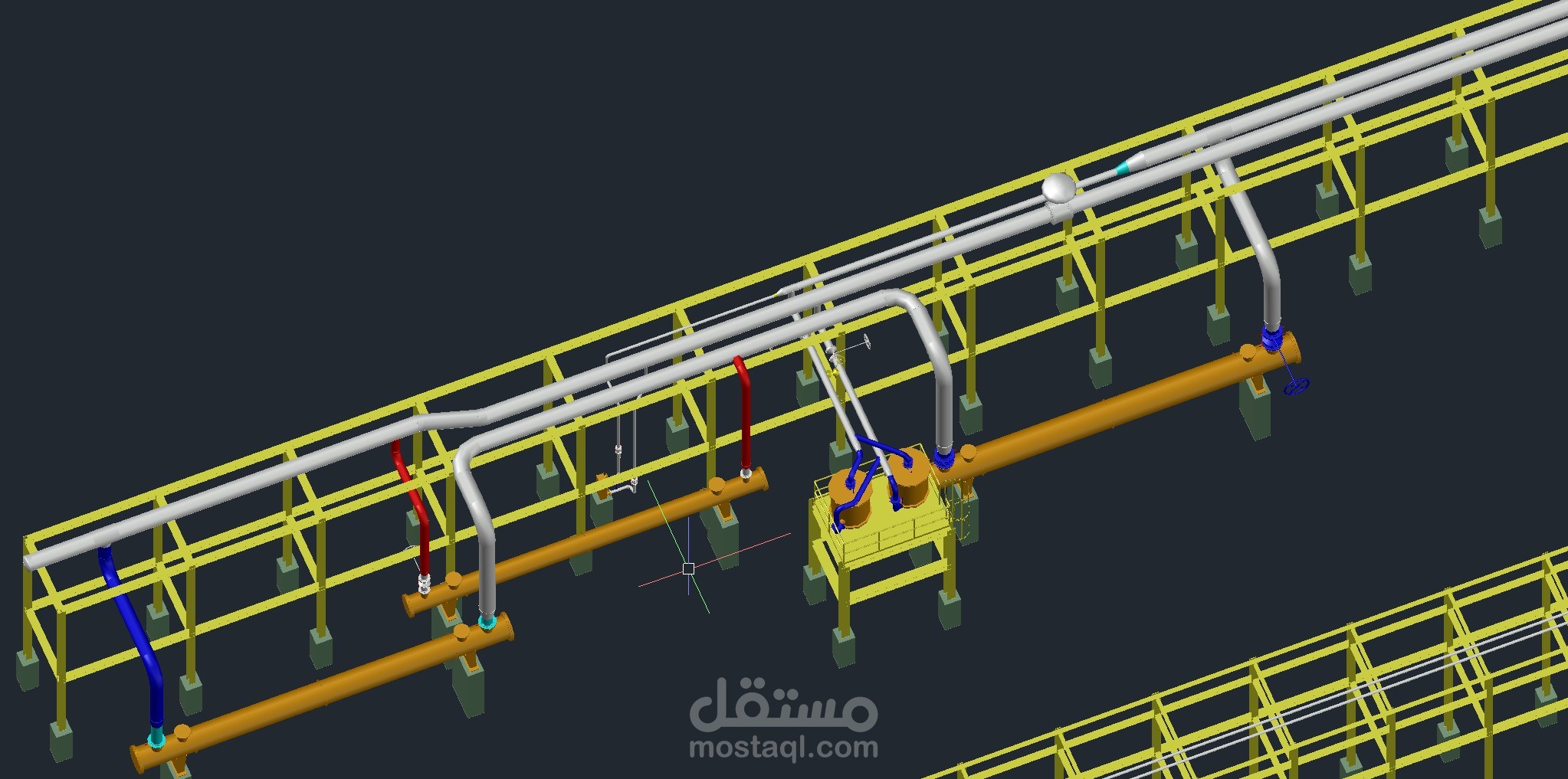 تصميم ورسم نظام مياه تبريد صناعي باستخدام AutoCAD Plant 3D