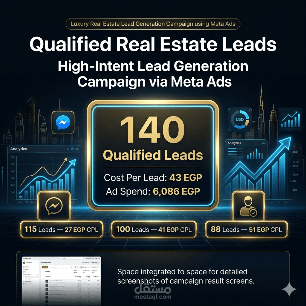 إدارة حملات عقارية وتحقيق Qualified Leads عبر Meta Ads