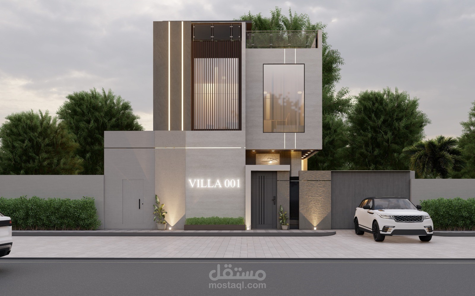 تعديل تصميم فيلا سكنية مكونه من دورين و ملحق علوي