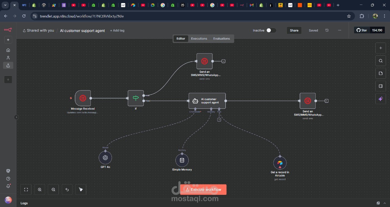 نظام أتمتة ذكي لخدمة العملاء وإدارة العمليات لمتجر Shopify مع تكامل DHL