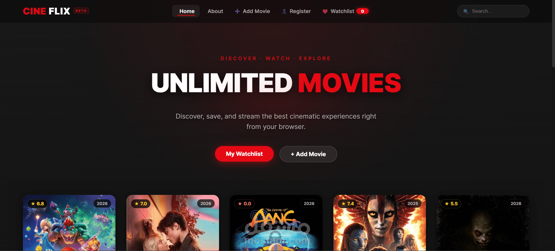 CineFlix Movie Application