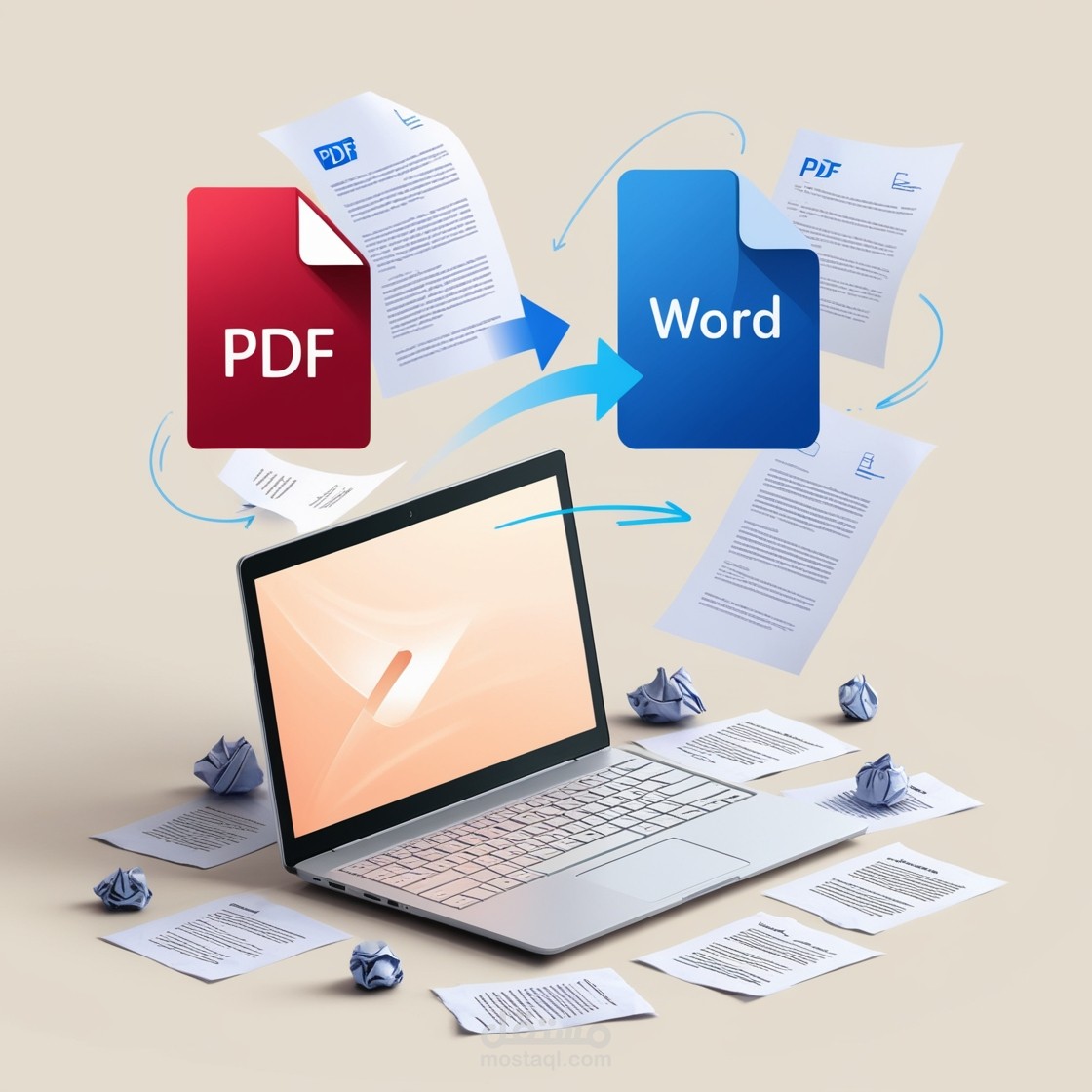 تحويل ملف PDF الي ملف Word
