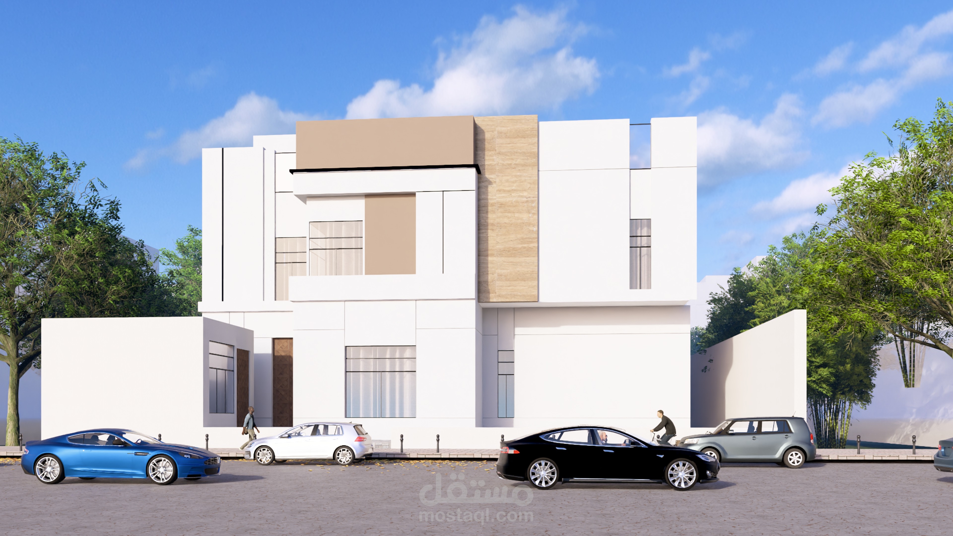 Exterior design of a villa in Saudi Arabia