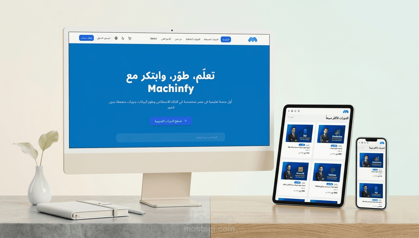Machify | منصة تعليمية لكورسات الذكاء الاصطناعي | Laravel