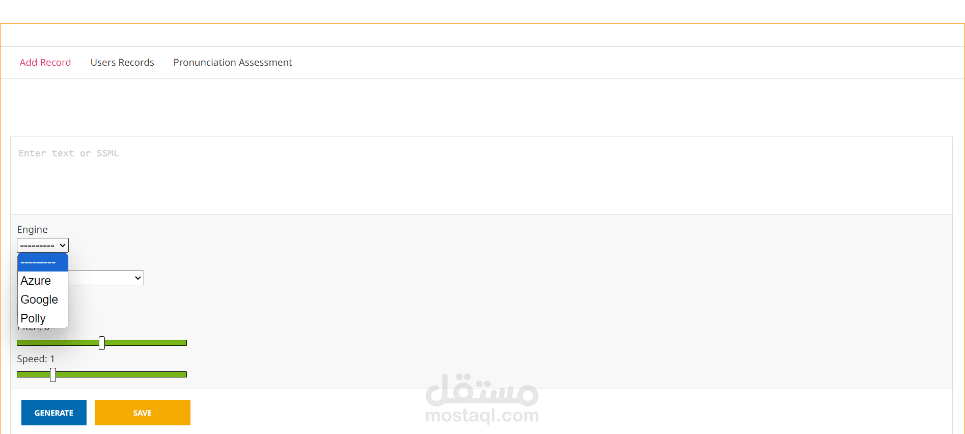 TTS based webapp