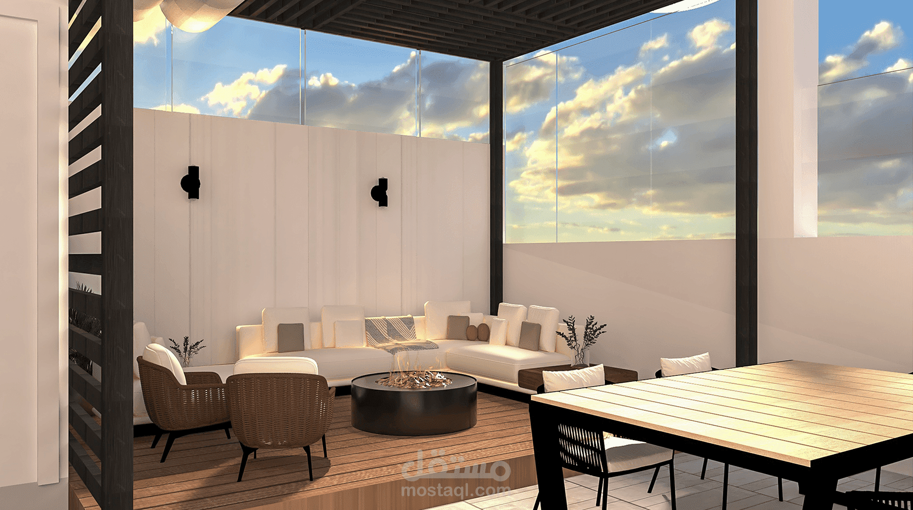 تصميم سطح منزل طراز عصري راقي بسيط