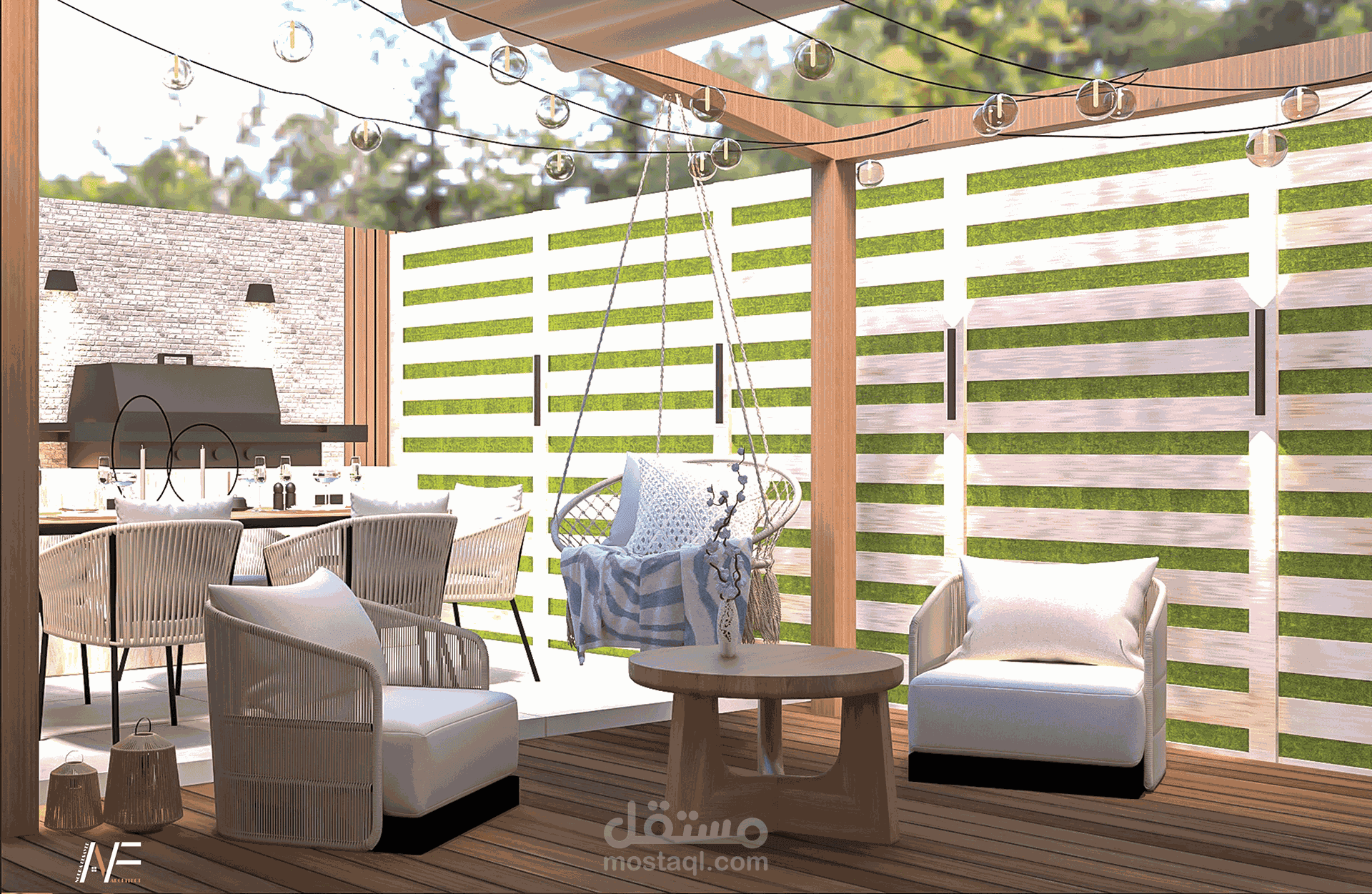 فناء منزل بإسلوب عصري مريح