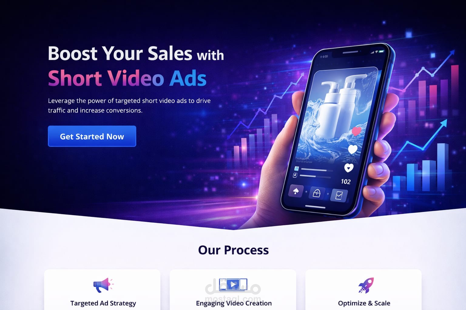 تصميم Landing Page عالية التحويل متوافقة مع إعلانات TikTok و Meta