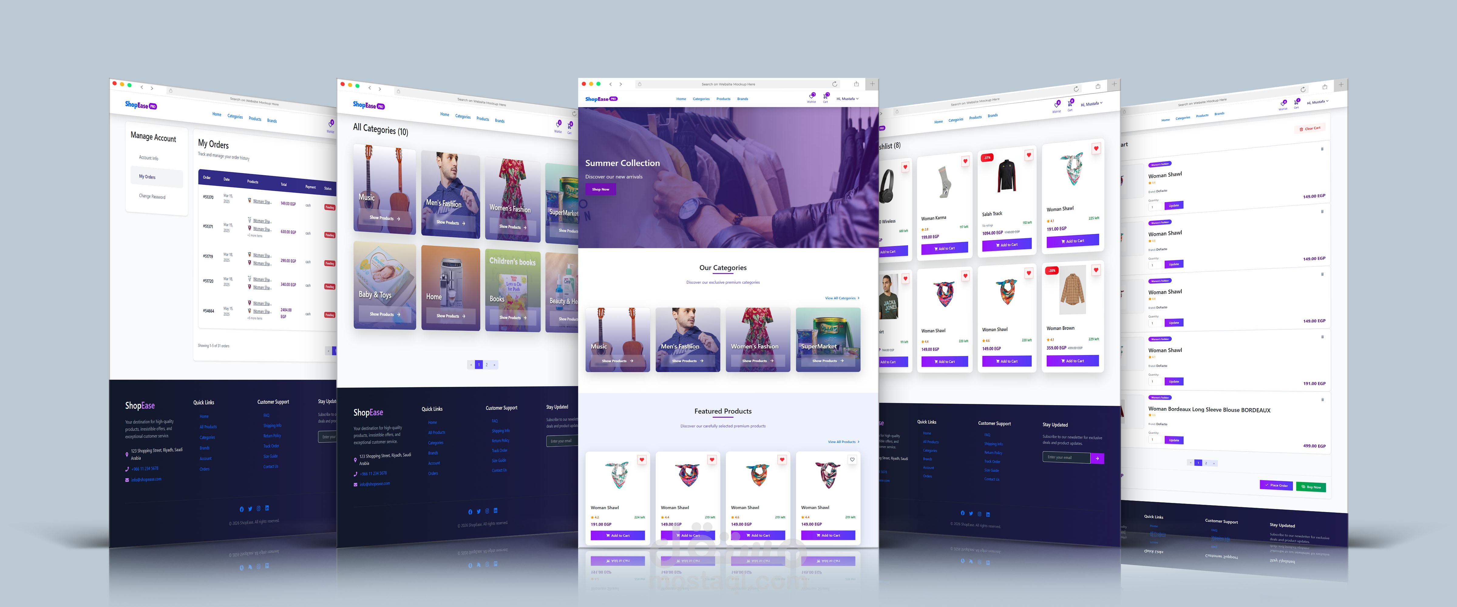 تصميم وبرمجة متجر إلكتروني احترافي متكامل  مع نظام دفع إلكتروني