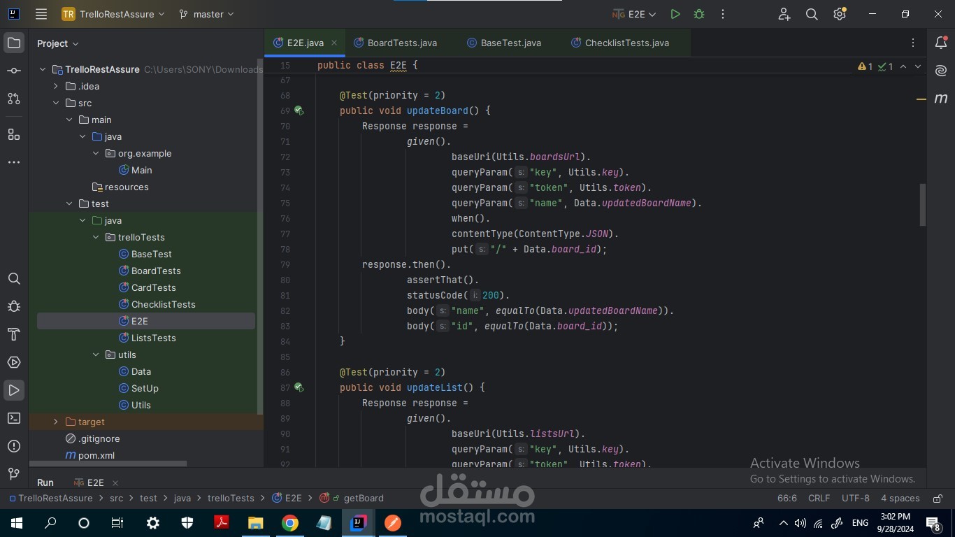 اختبار Trello API باستخدام RestAssured