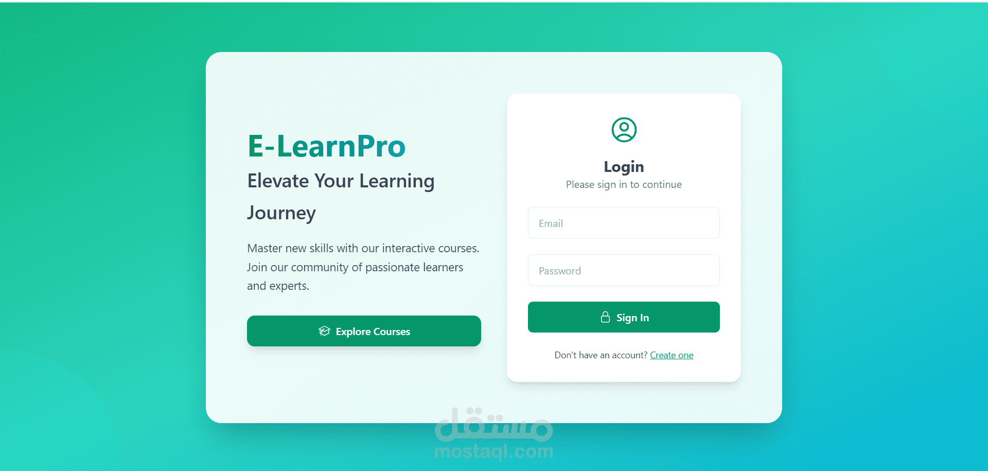 Complete E-Learning System using React & Laravel
