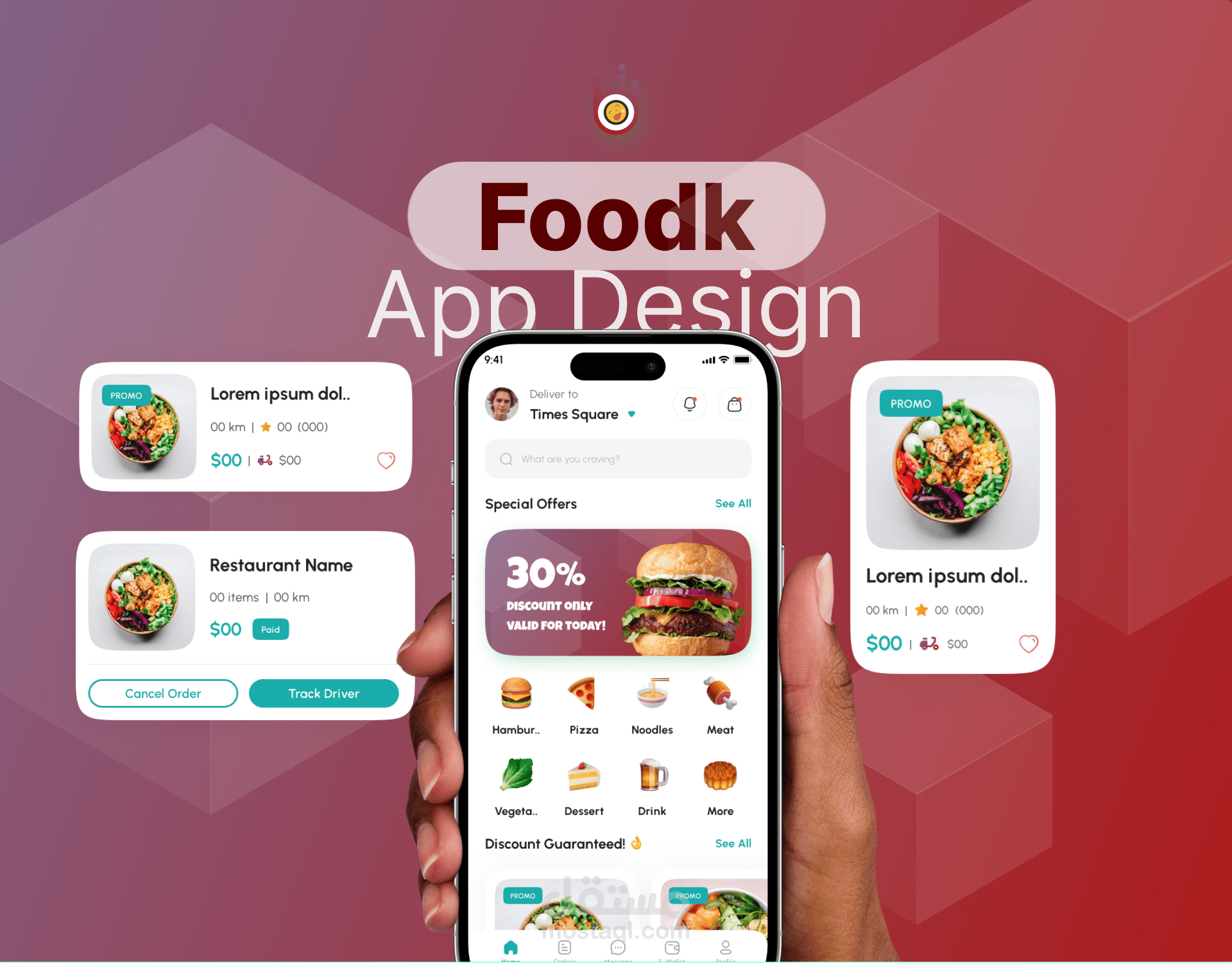 Foodk – Premium Food Delivery UI Kit (180+ screen )