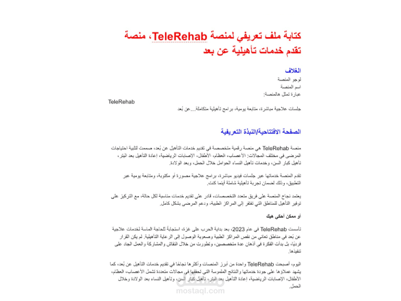 كتابة بروفايل شركات متكامل(محتوى إبداعي وتنسيق احترافي)