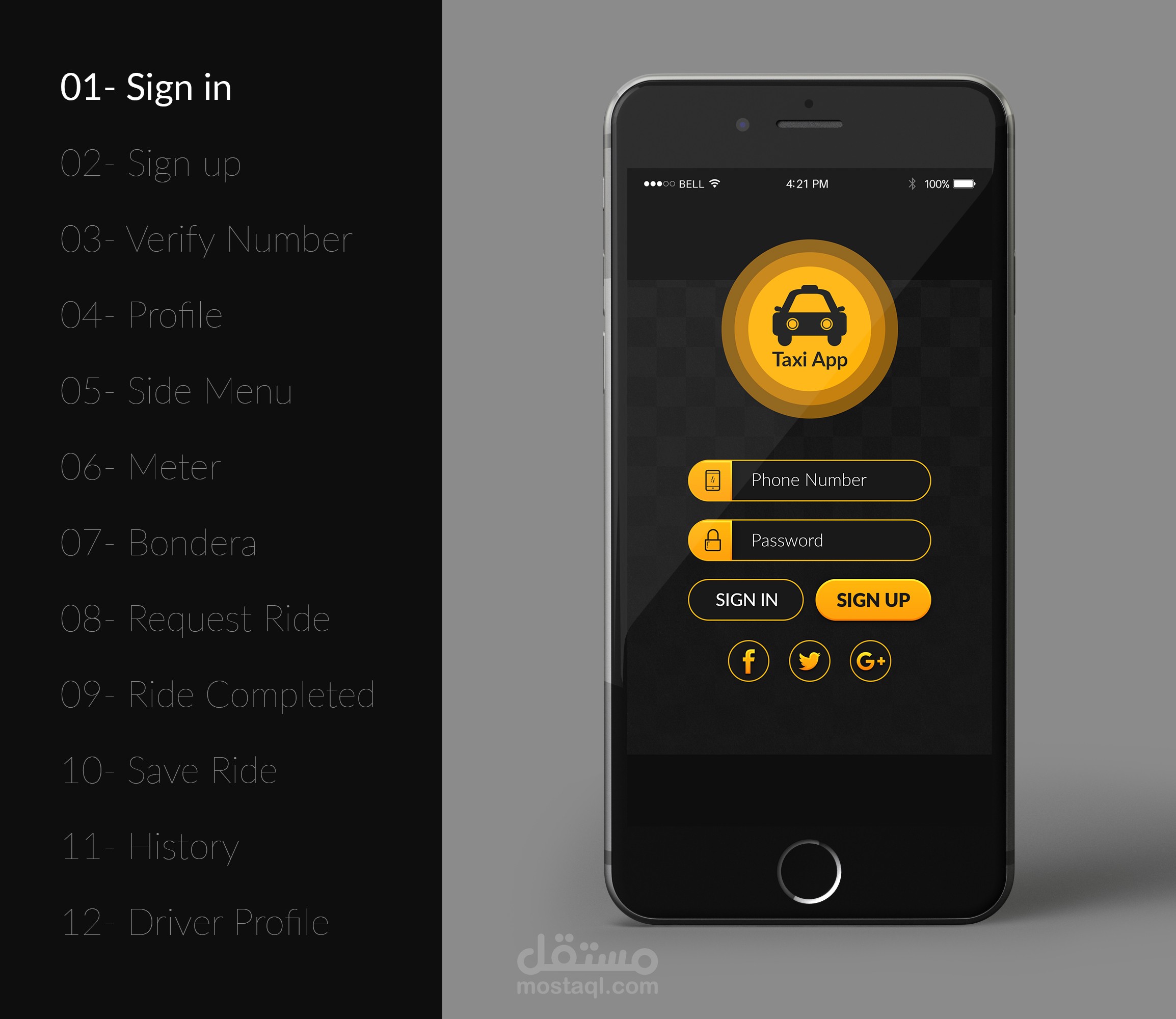Taxi App UI