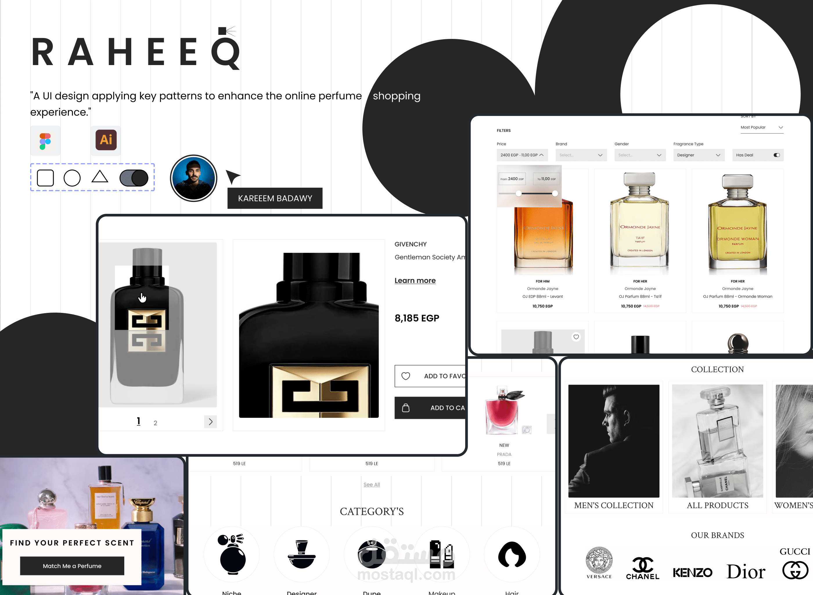 (رحيق) موقع إلكتروني لتجارة العطور (تصميم وتطوير واجهة مستخدم )