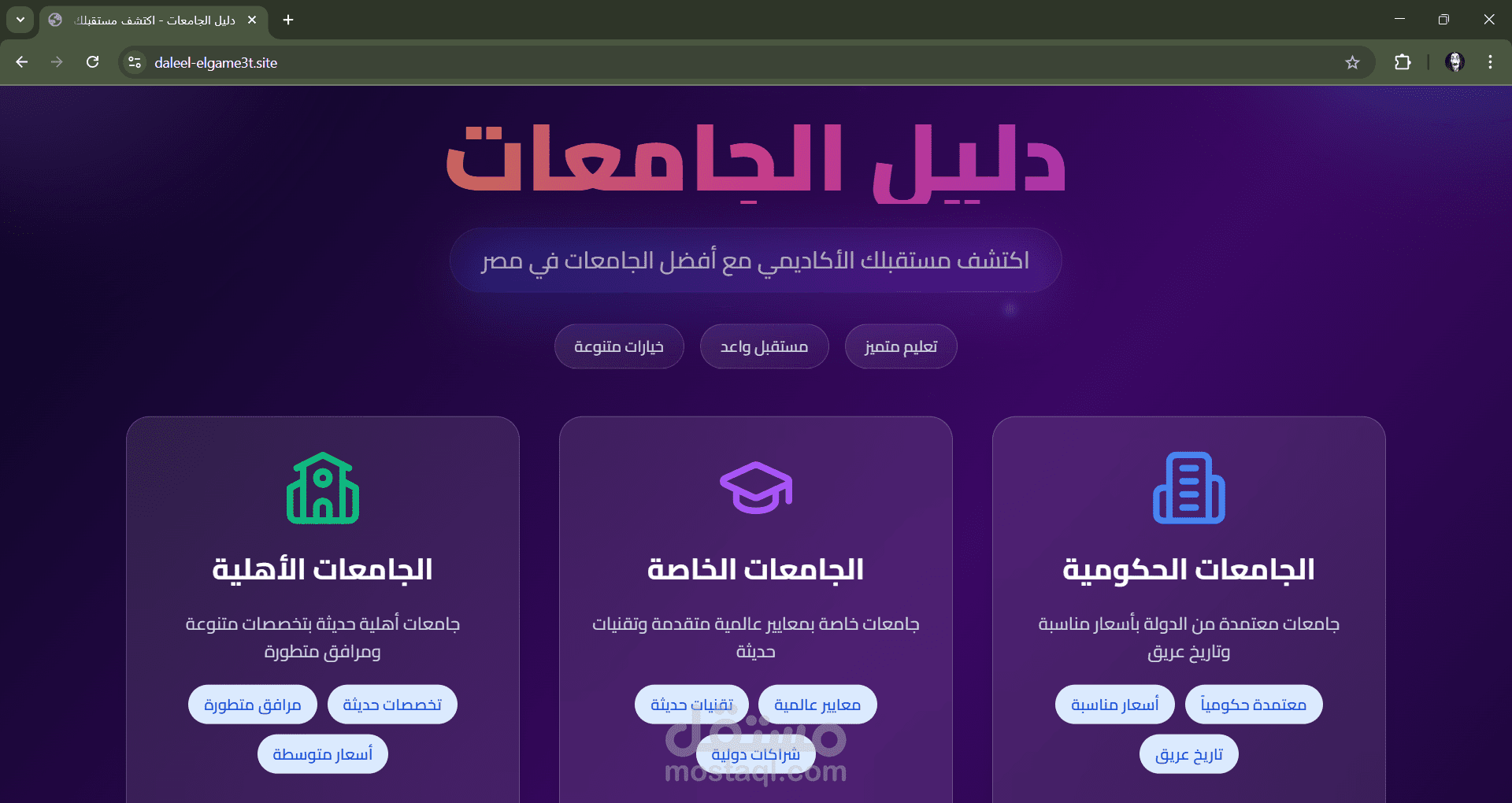 دليل الجامعات - Daleel-Elgame3t