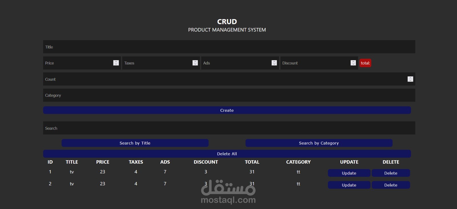 CRUD Application Development