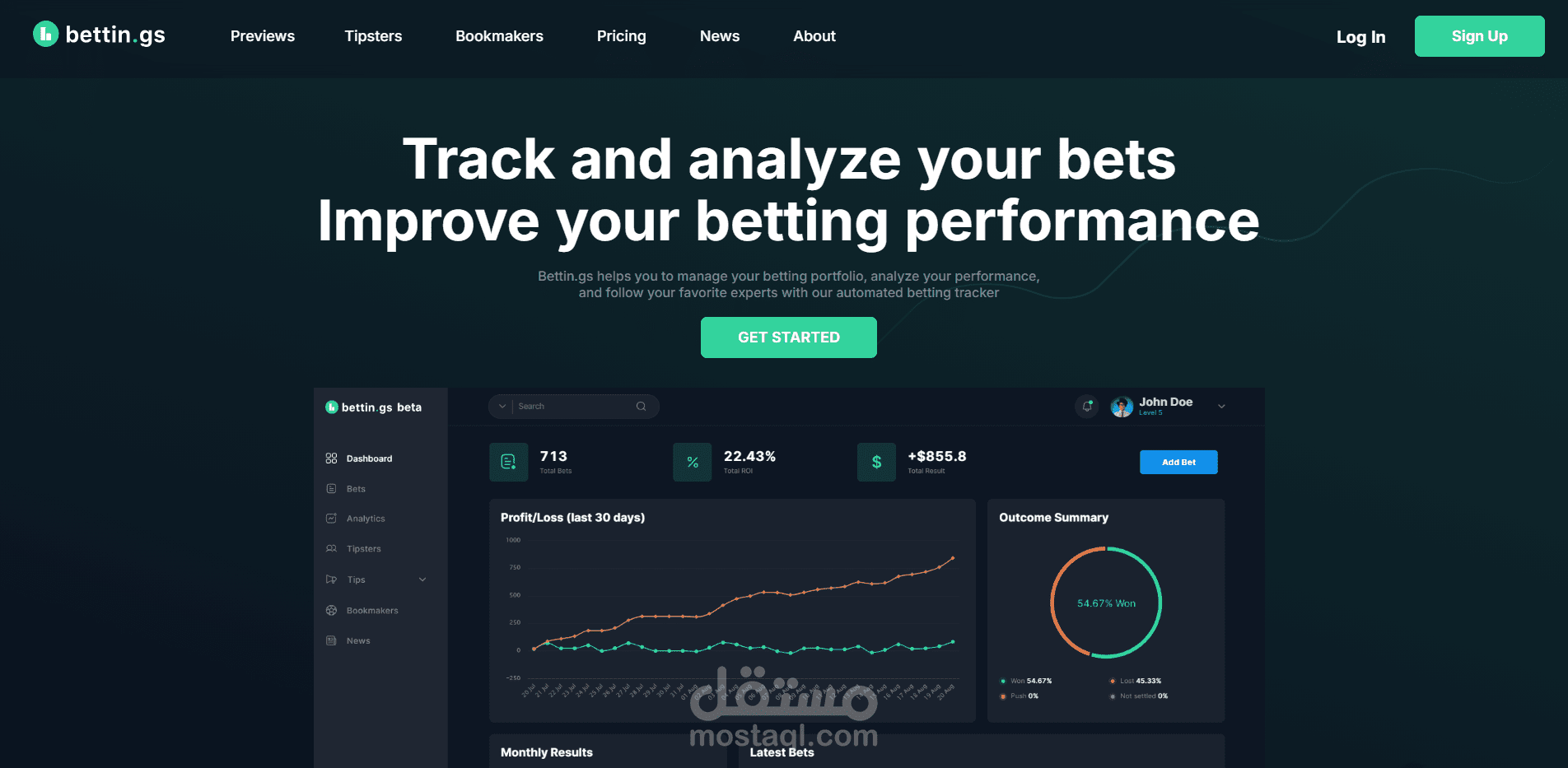 منصة تتبع وتحليل الرهانات - Bettin.gs