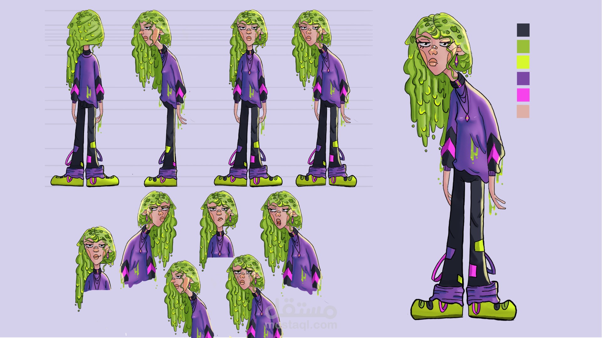 تصميم شخصيات كرتونية فريدة للمسلسلات والألعاب.