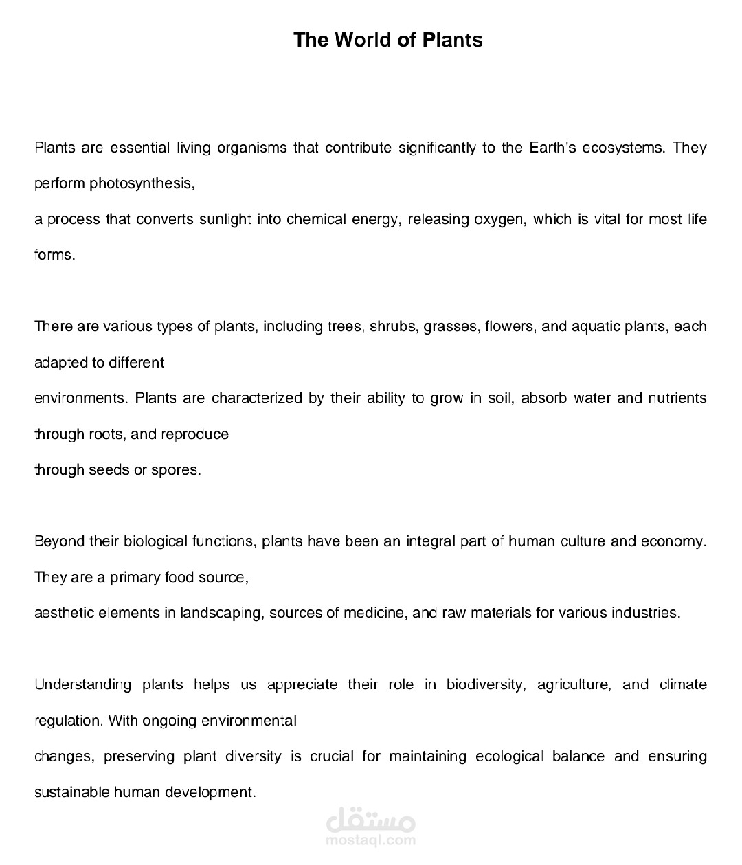 The World of Plants