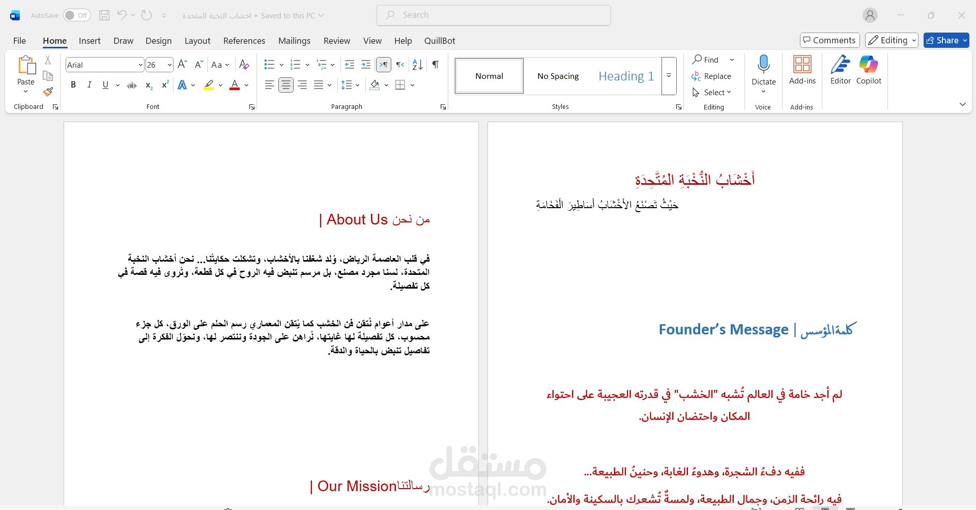 بروفايل شركة احترافي يجسد هوية الشركة