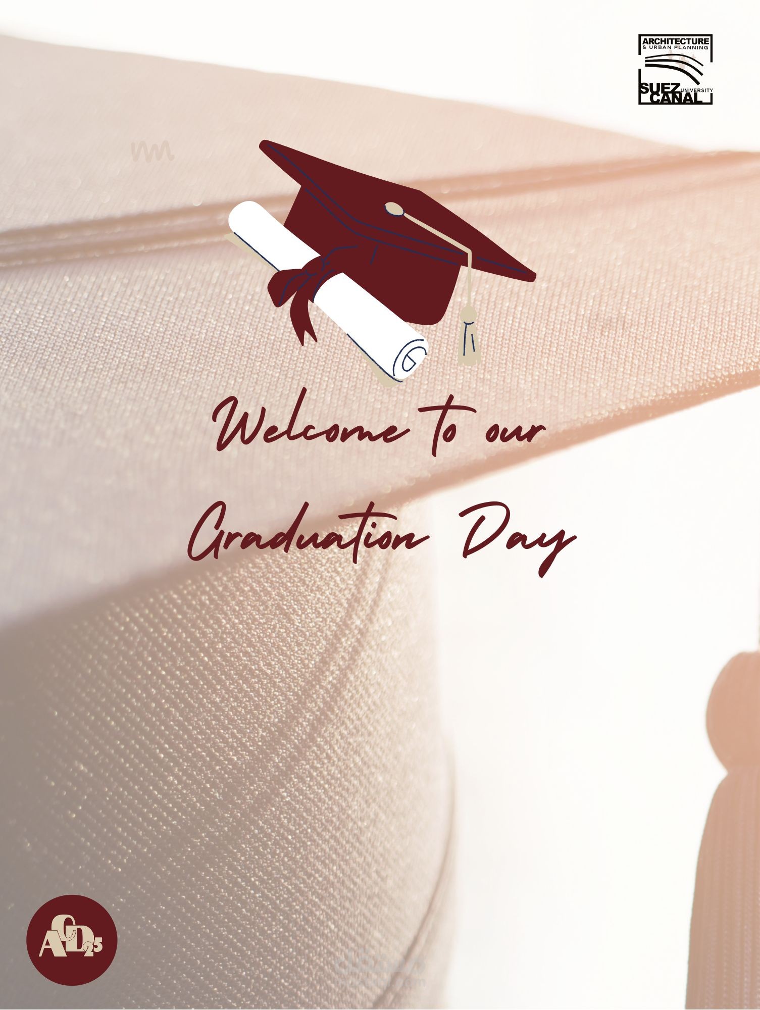 Welcome card for a formal event