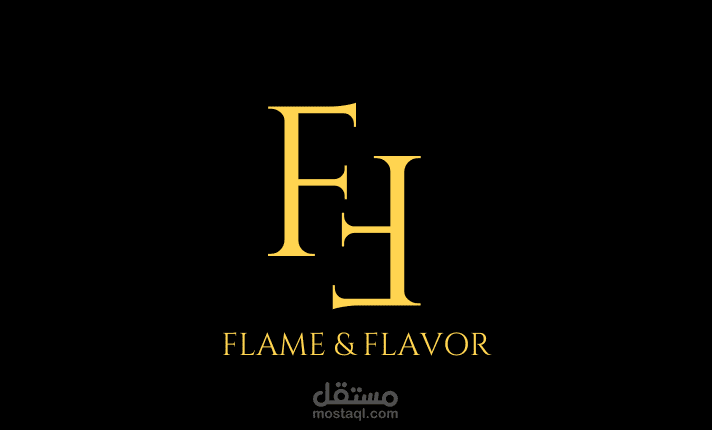تصميم شعار فاخر لعلامة FLAME & FLAVOR