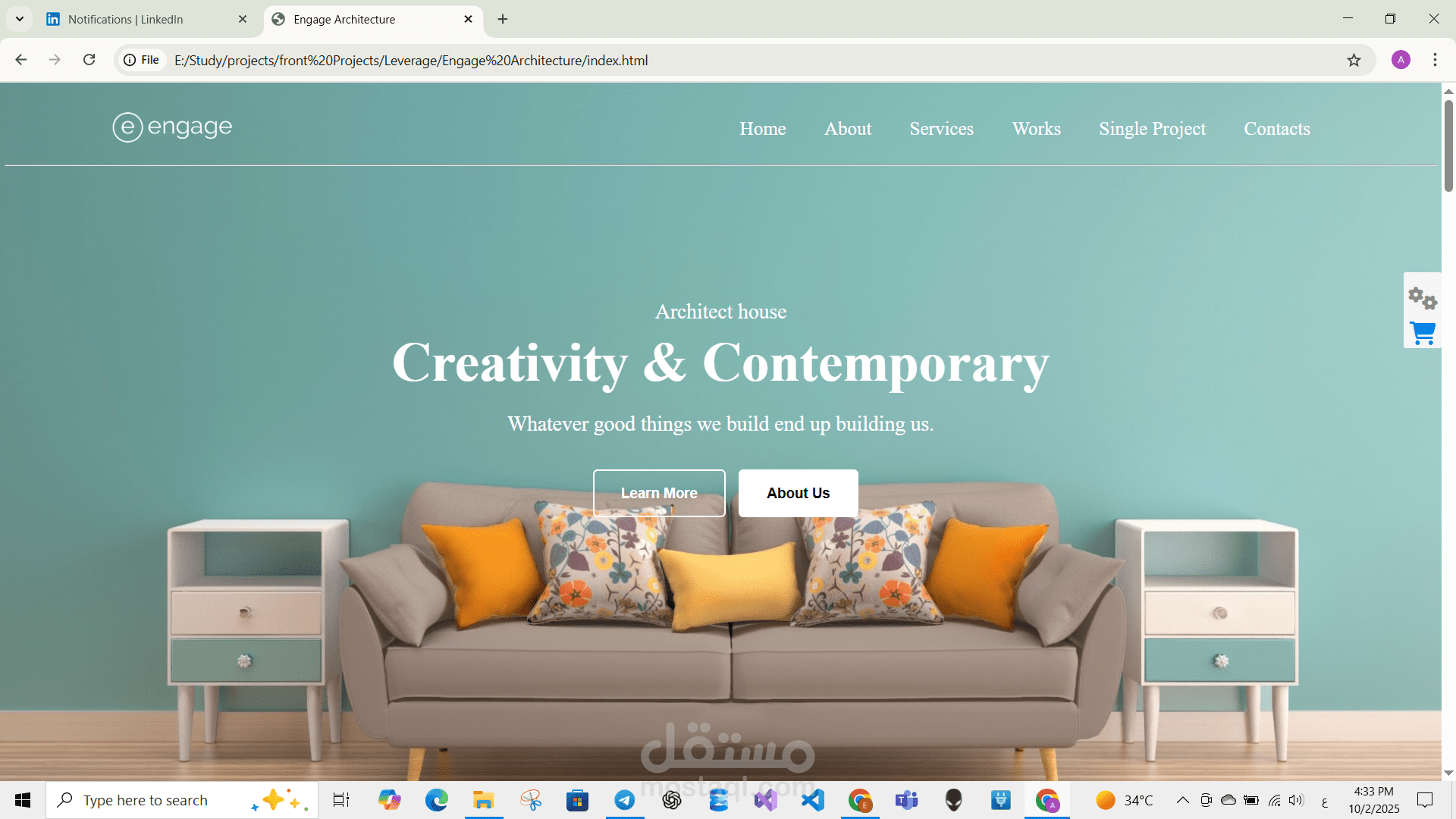 تصميم وتطوير واجهات مواقع ويب احترافية (Front-End)