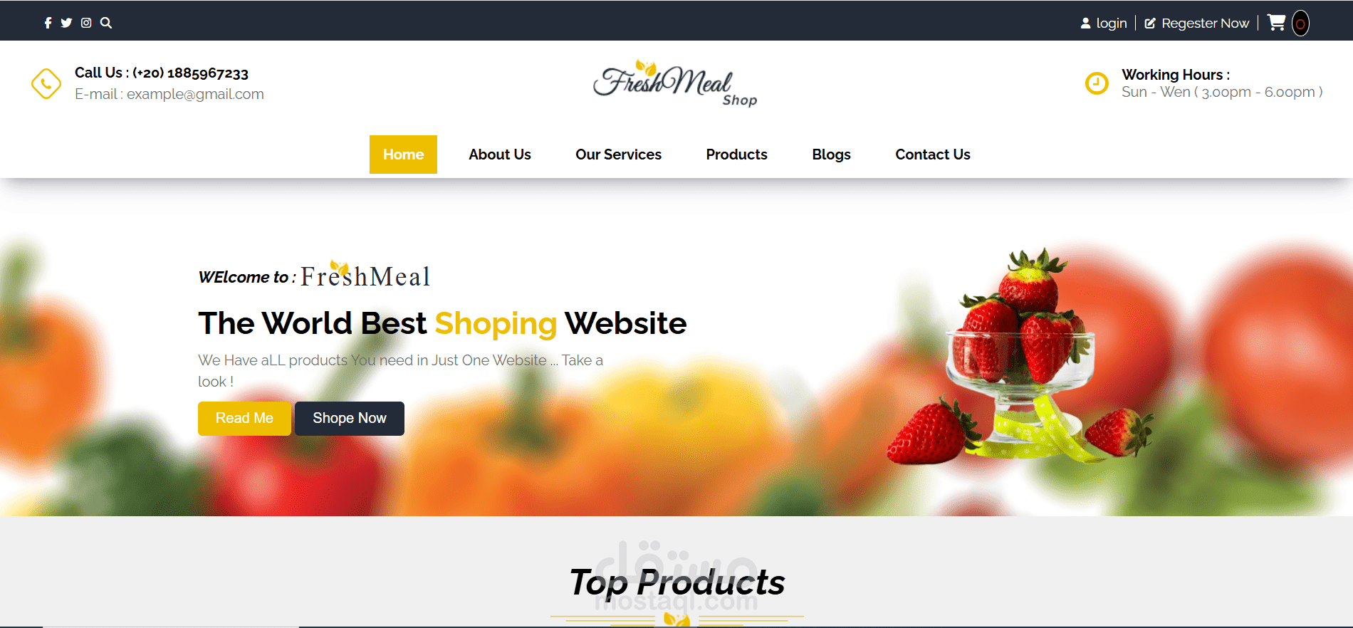 Fresh Meal – Landing Page