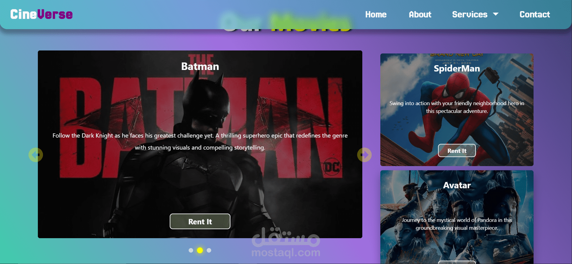 CineVerse - landing page