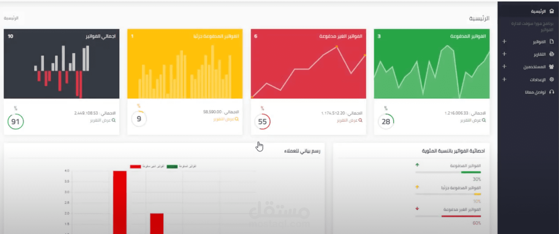 مشروع انشاء الفواتير باستخدام Laravel