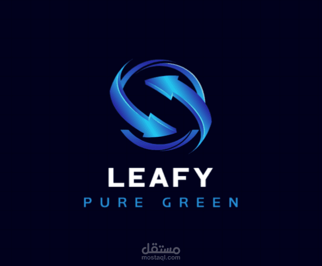 لوجو بسيط (Minimal Logo) لعلامة اسمها: "Leafy" — علامة تخيّلية لمنتجات طبيعية أو عناية شخصية.