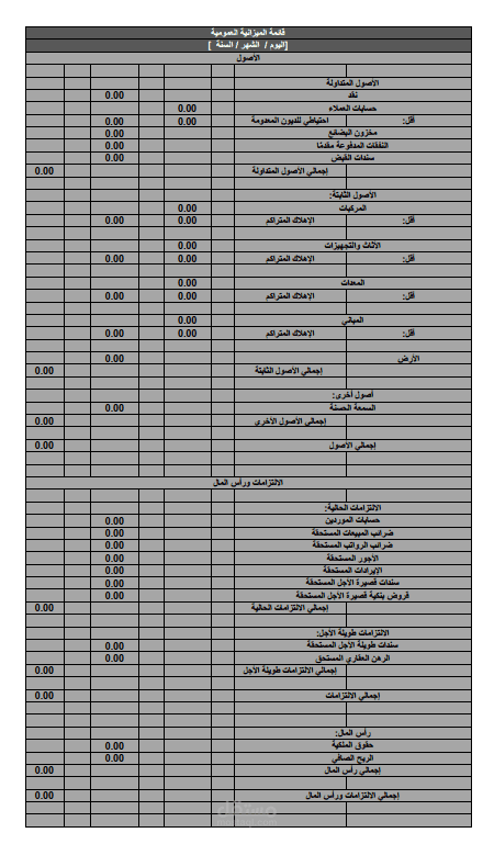 الميزانية العمومية