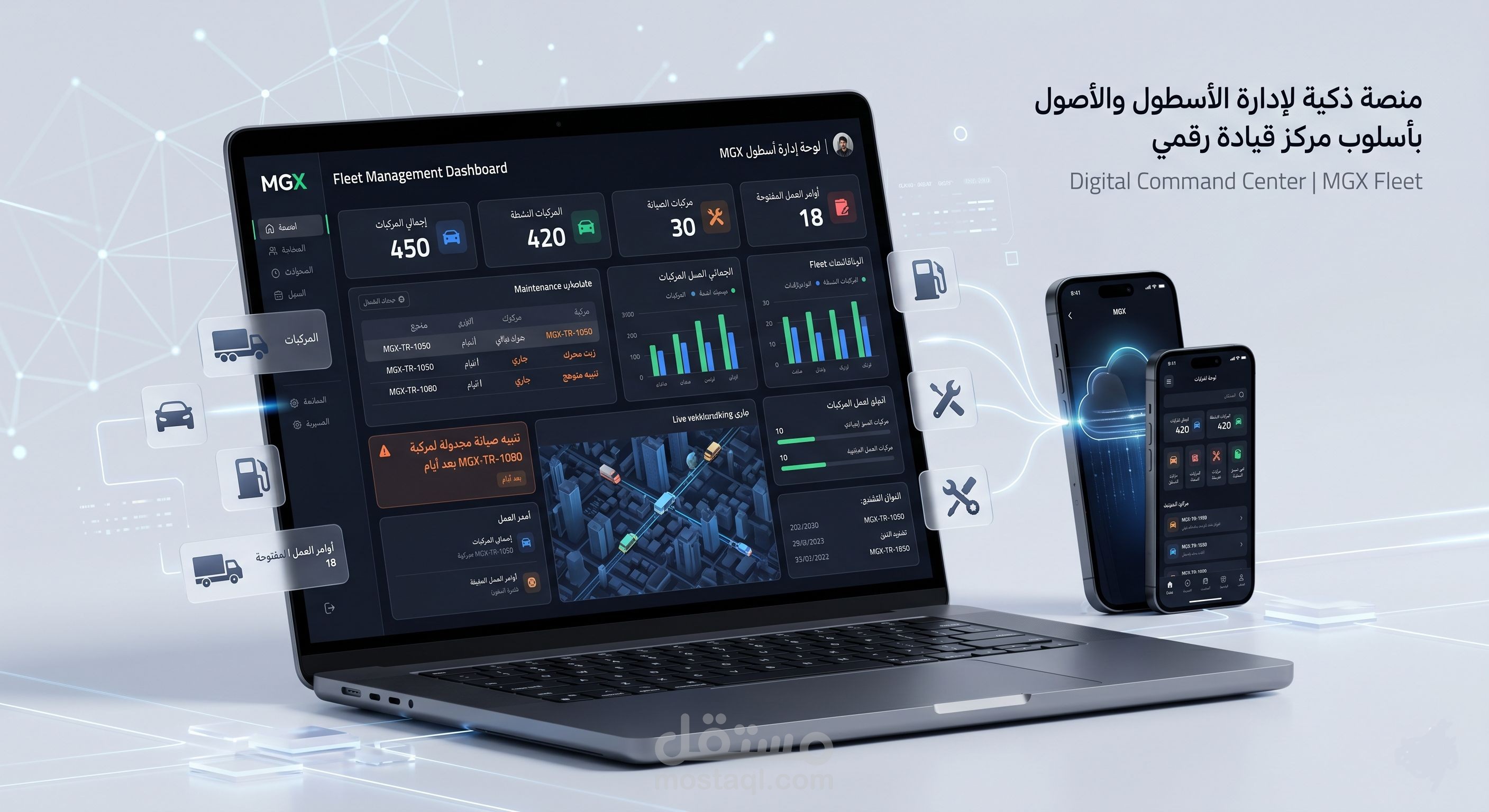 منصة إدارة المركبات والعمليات التشغيلية