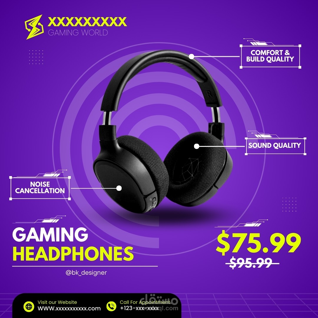Product Advertising Design for Gaming Headphones