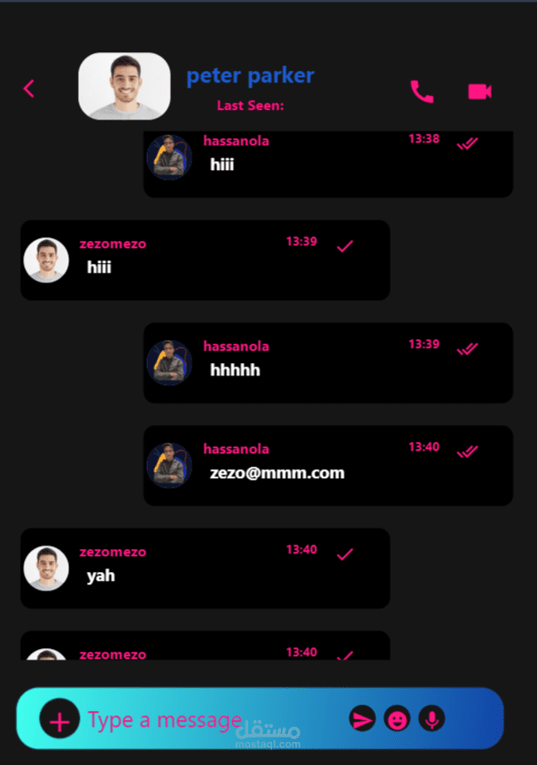 تطبيق مراسلة RealTime Chatting App