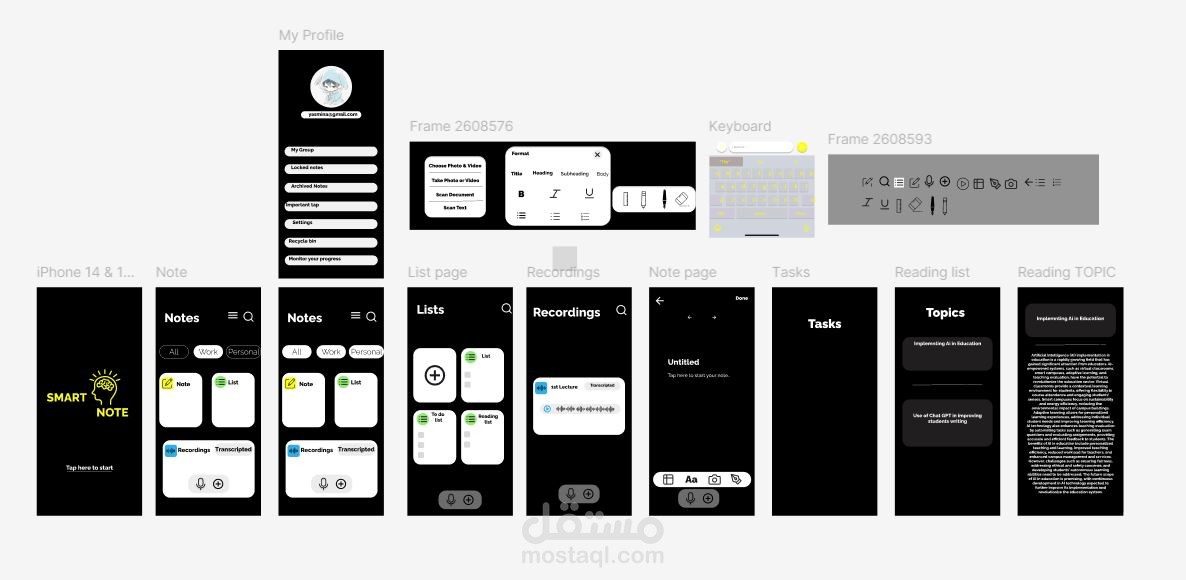 Smart note mobile application