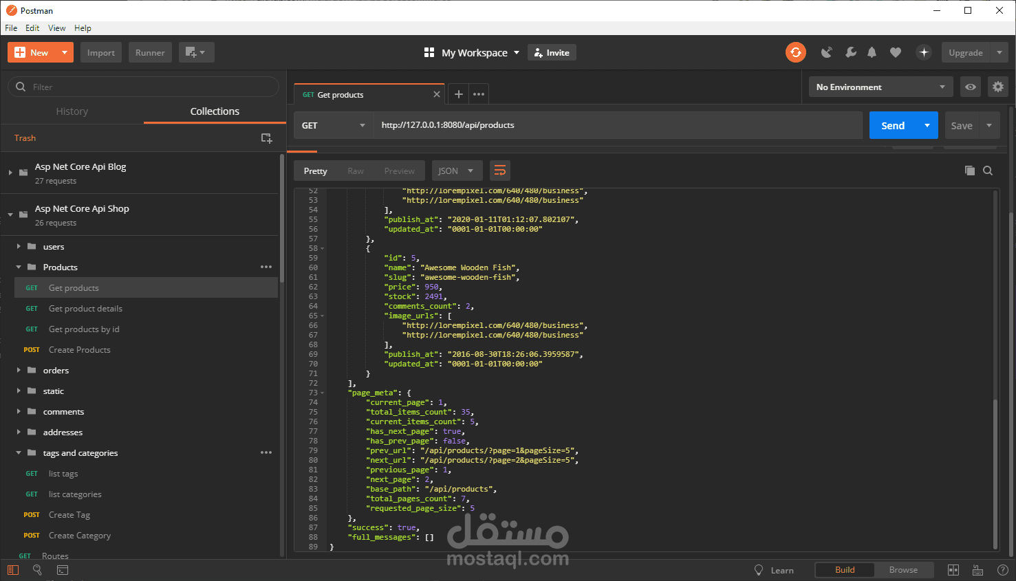 E-Commerce Backend API Using Asp.NET Core & Entity Framework