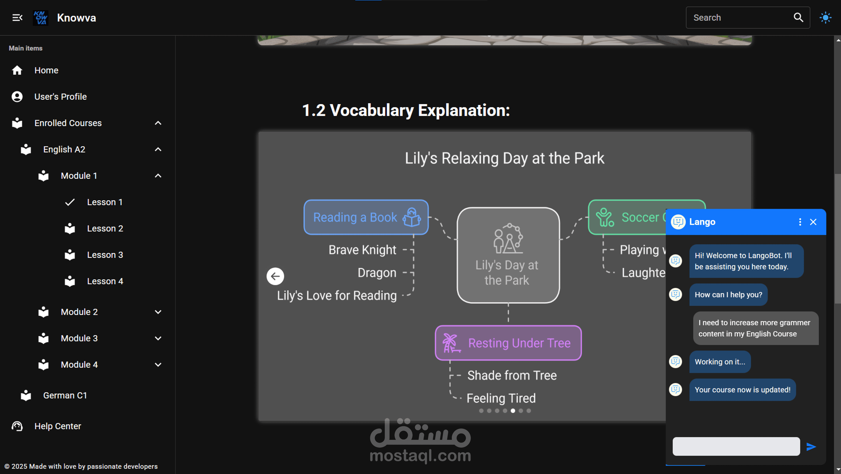 منصة تعلم اللغة باستخدام الذكاء الاصطناعي
