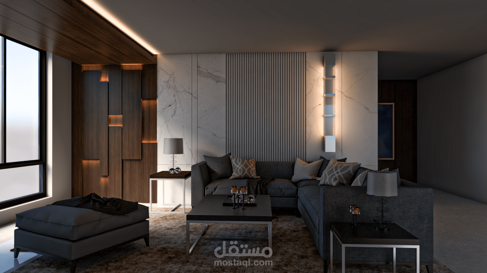 تصميم صالون عصري أو غرفة جلوس