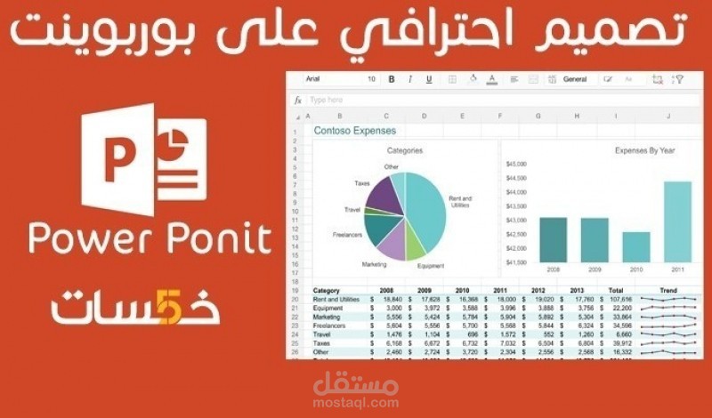 تصميم عروض بوربوينت | الخدمة الشاملة