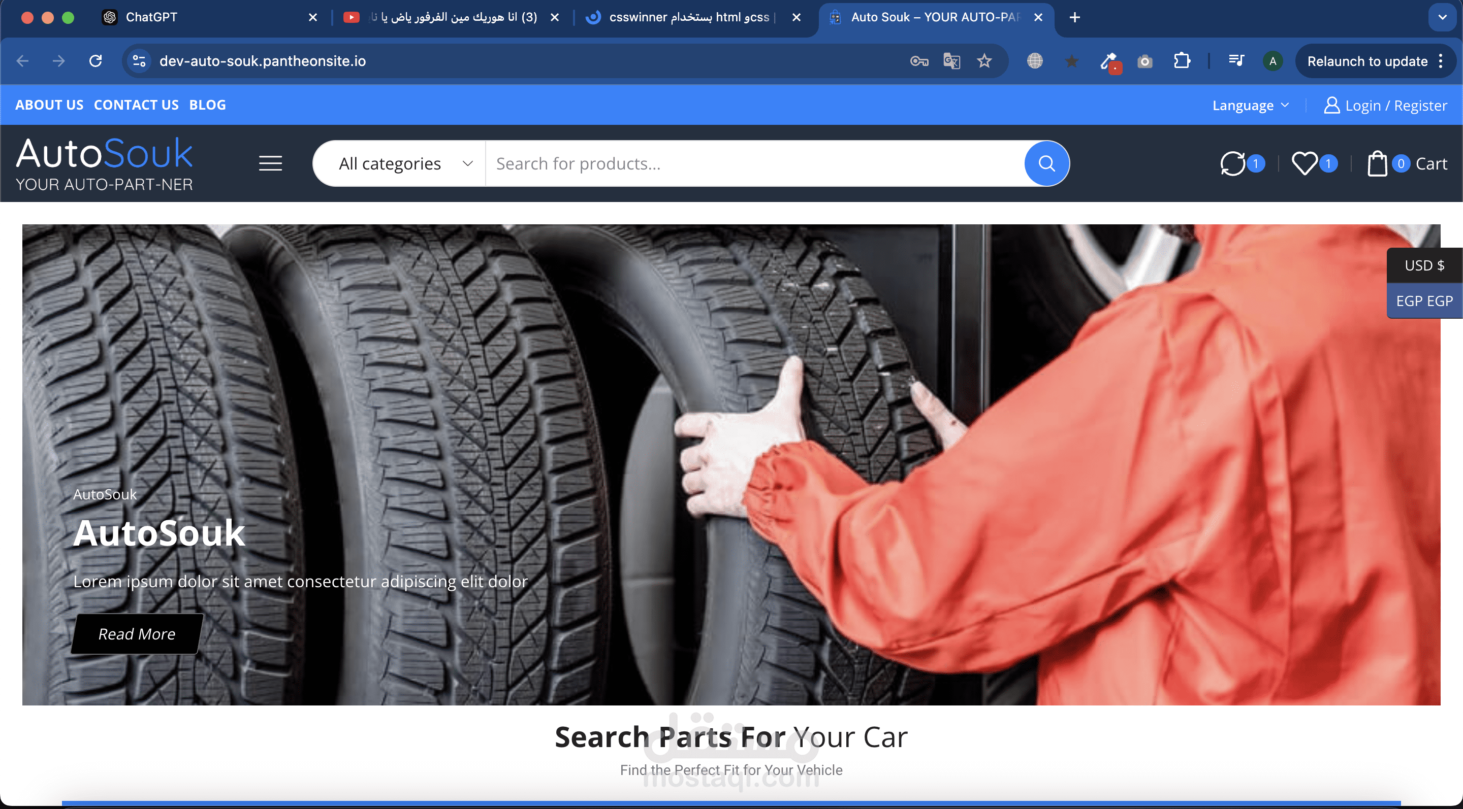 موقع AutoSouk بستخدام wordpress