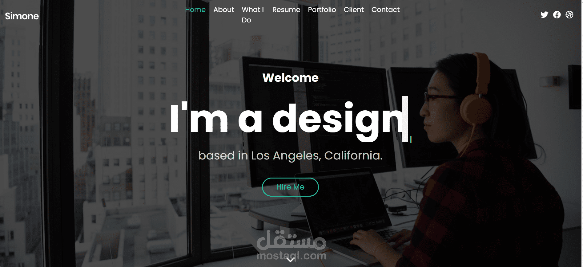 redesign the simone portfolio using bootstrap5 only