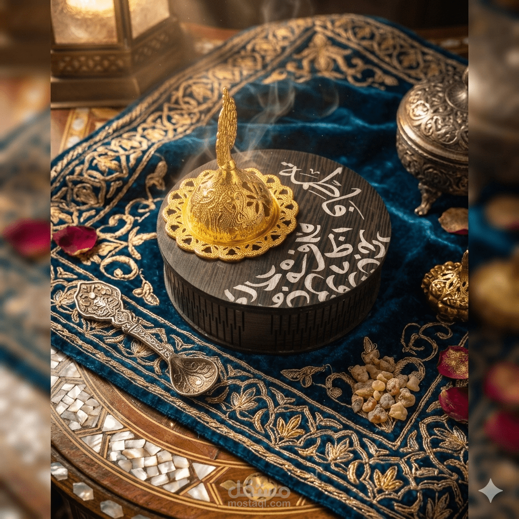 تصميم مبخرة تراثية فاخرة بالخط العربي – صيغ رقمية (SVG, DXF) للقص بالليزر