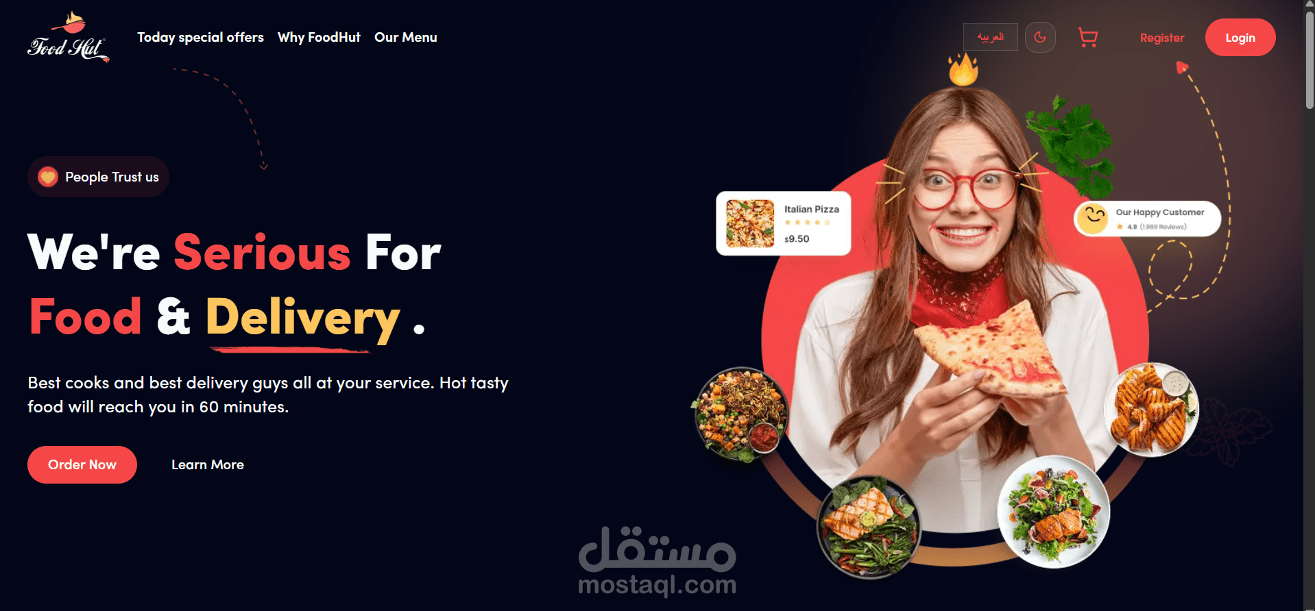 Food Hut – تطبيق متكامل لطلب الطعام أونلاين