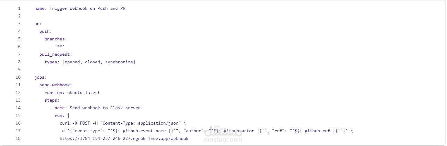 github actions "تطوير GitHub Actions Listener لإرسال التحديثات إلى API"